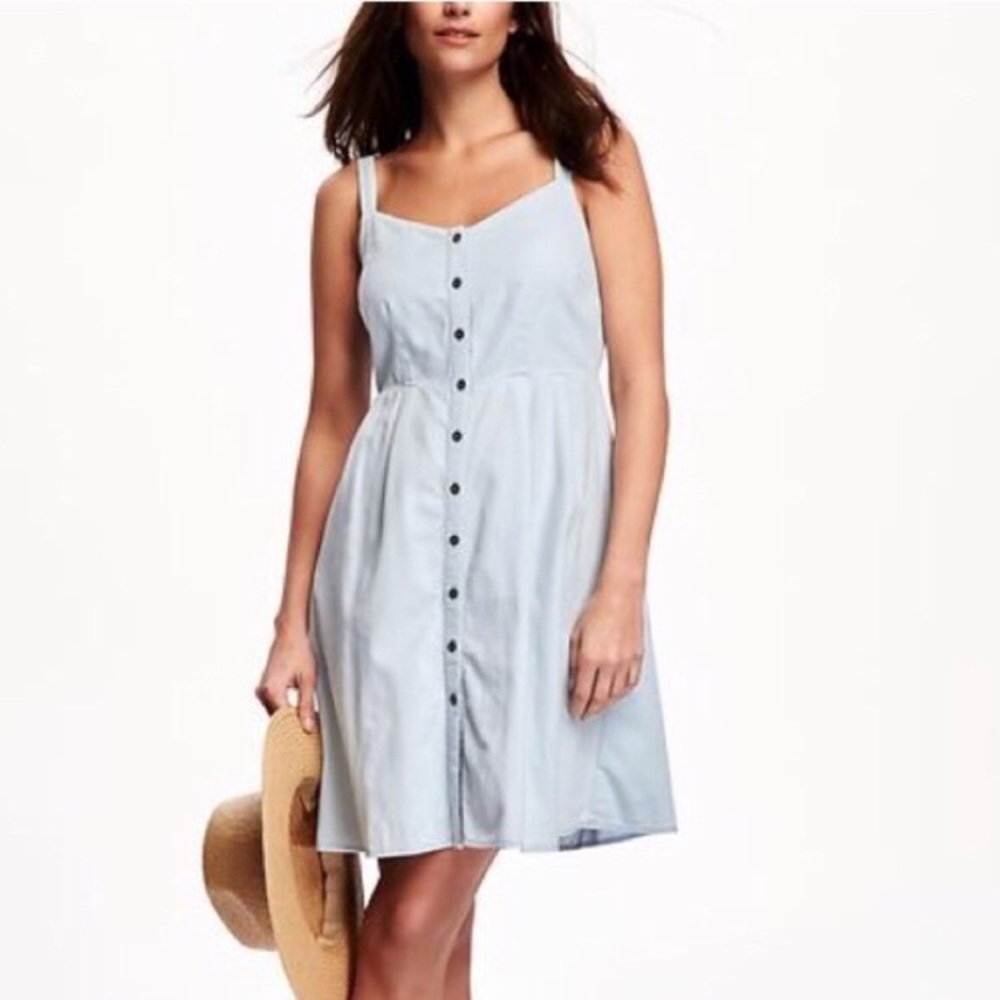 Denim chambray dress